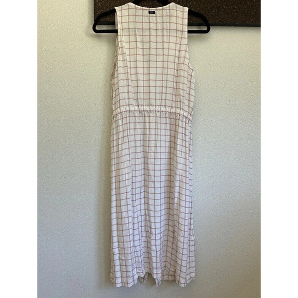 RVCA Kristen Strake Liu Wong Midi Dress V Neck Button Front Cinch Waist SZ S - Picture 4 of 7